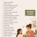 Un collage de différents cadeaux pour les mamans, évoquant chaleur et tendresse.