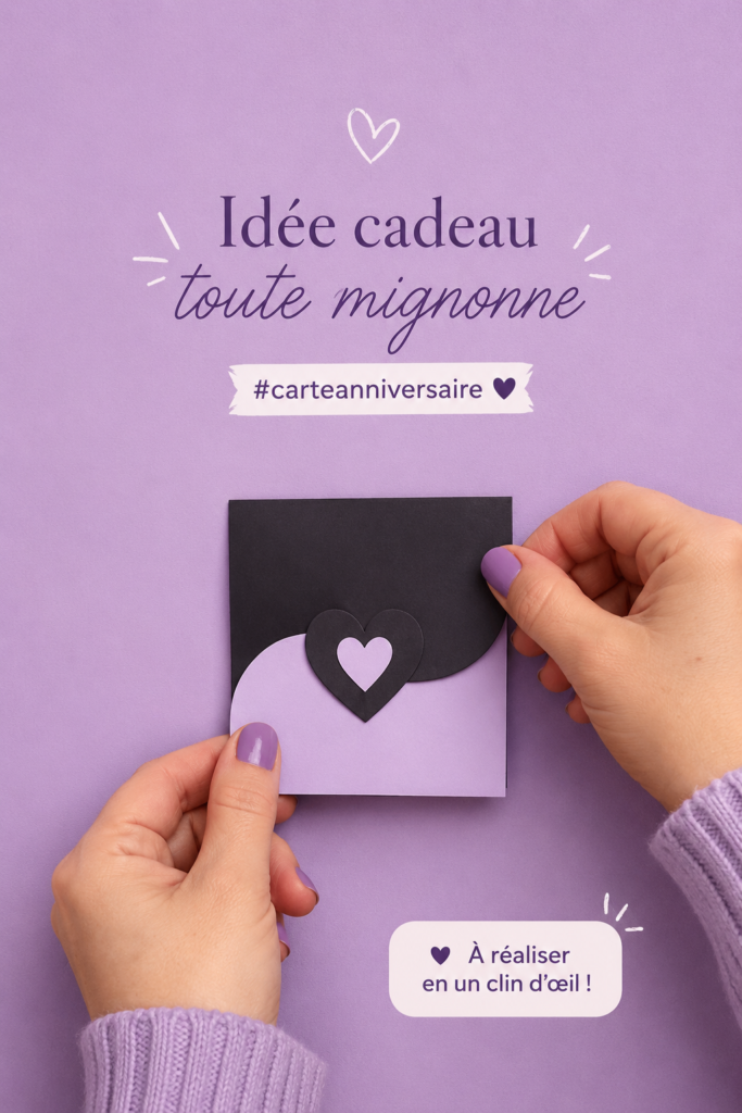 Une carte d'anniversaire mignonne avec des illustrations colorées et un message chaleureux.