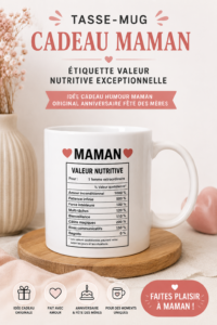 Mug personnalisé avec un message humoristique pour célébrer les mamans.