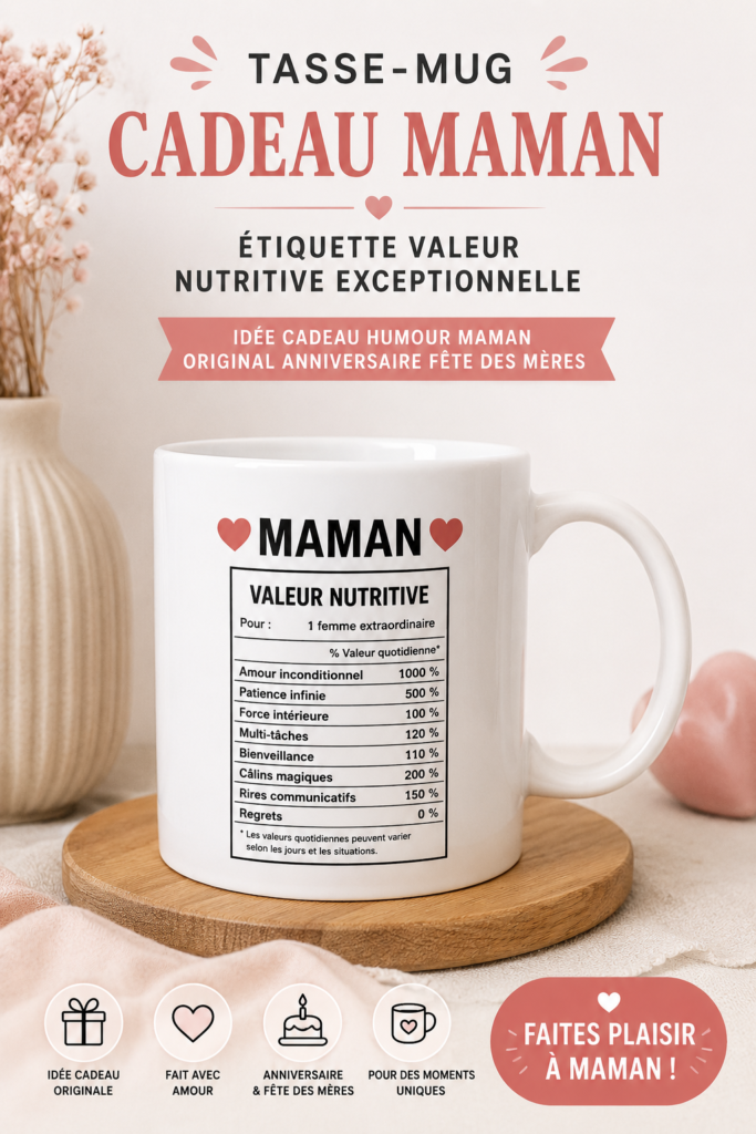 Mug personnalisé avec un message humoristique pour célébrer les mamans.
