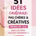Image d'une sélection de cadeaux créatifs à moins de 10 € sur une table