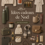 Une table décorée pour Noël avec des idées de cadeaux brillants.