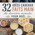 Un ensemble de cadeaux de Noël faits main, joliment emballés, prêt à être offert.