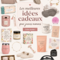 Un joli coffret cadeau pour une nouvelle maman, comprenant des soins et articles pratiques.