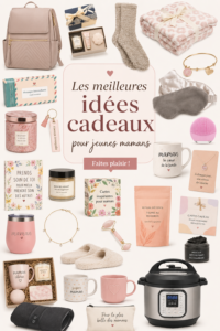 Un joli coffret cadeau pour une nouvelle maman, comprenant des soins et articles pratiques.