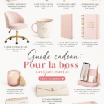 Une femme d'affaires examinant des cadeaux sur son bureau