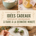 Un assortiment de cadeaux faits maison colorés sur une table, représentant des idées simples et économiques.
