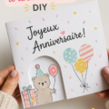 Une photo colorée de cartes d'anniversaire faites main sur une table.