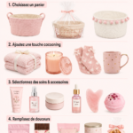 Panier de soins rempli de produits apaisants et relaxants pour un moment de bien-être.