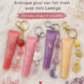 Porte-clés fait main avec baume à lèvres pour un sac féminin
