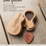 Une belle boîte en bois personnalisée pour médiators de guitare