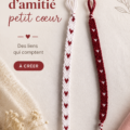 Bracelet d'amitié en cœur doré, symbole de lien et d'affection.