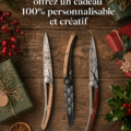 Cadeaux créatifs et personnalisés pour Noël sur une table décorée.