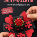 Un cadeau DIY fait main sur une table, parfait pour la Saint-Valentin.