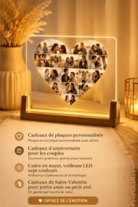 Plaque acrylique personnalisée illuminée pour un cadeau d'anniversaire