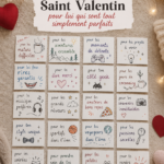 Cadeaux variés pour la Saint-Valentin, allant des objets personnalisés aux expériences ensemble.