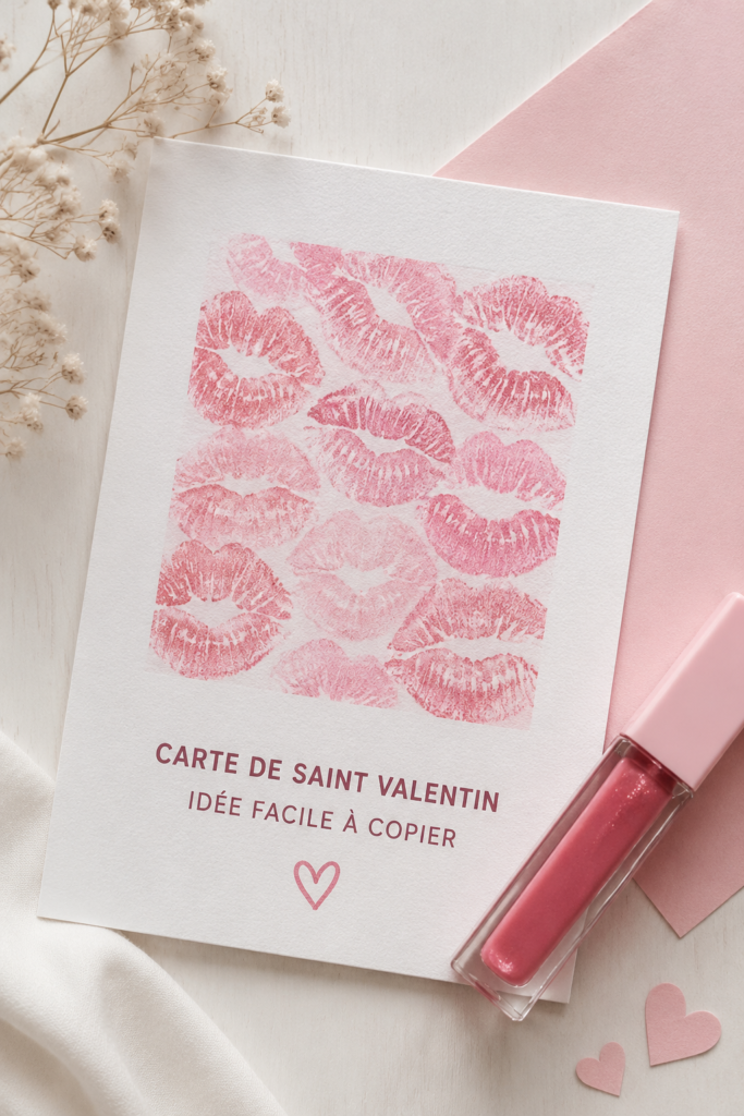Carte de Saint-Valentin faite main, décorée avec amour et créativité