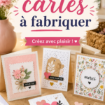 Cartes faites main colorées sur une table de bricolage