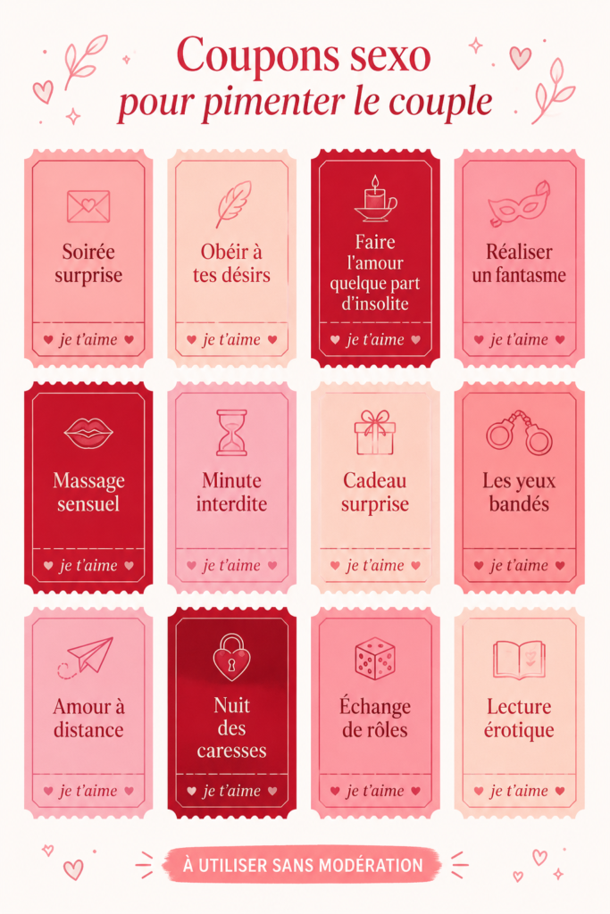 Un couple échangeant des coupons sexo pour renforcer leur complicité.