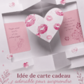 Une carte cadeau romantique décorée de cœurs, symbolisant l'amour et la personnalisation.
