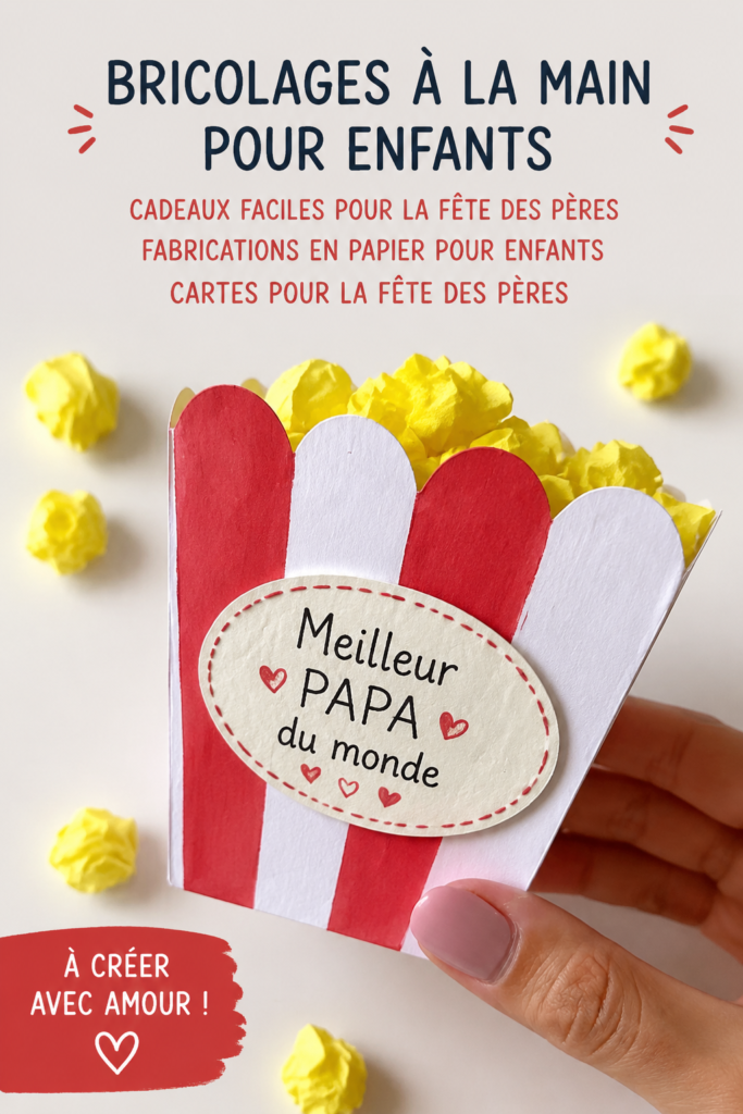Groupe d'enfants créant des cartes de fête des pères en papier