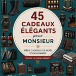 Sélection de cadeaux de Noël pour hommes, incluant divers articles