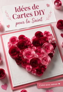 Un assortiment de cartes de Saint-Valentin DIY colorées et créatives disposées sur une table.