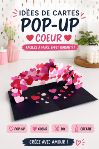 Une carte pop-up colorée ouverte, illustrant un joli motif floral.