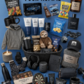 Panier cadeau fait maison rempli d'articles pour homme