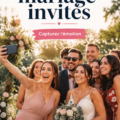 Photo d'invités d'un mariage, souriants et enjoués.