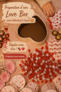 Une love box joliment décorée avec des surprises romantiques