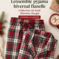 Pyjama en flanelle rouge pour l'hiver, parfait pour des soirées cocooning
