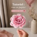 fleur rose en papier crédit photo
