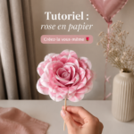 fleur rose en papier crédit photo