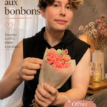 Un bouquet de roses en bonbons colorés, parfait pour offrir en cadeau