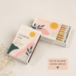 Des allumettes de mariage élégantes au design graphique moderne