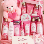 Une boîte cadeau spa personnalisée remplie de produits de bien-être.