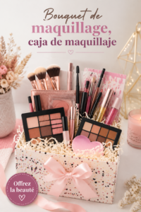 Bouquet de maquillage coloré, plein de produits cosmétiques