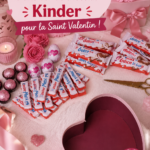 Box chocolat Kinder pour la Saint-Valentin décorée avec soin