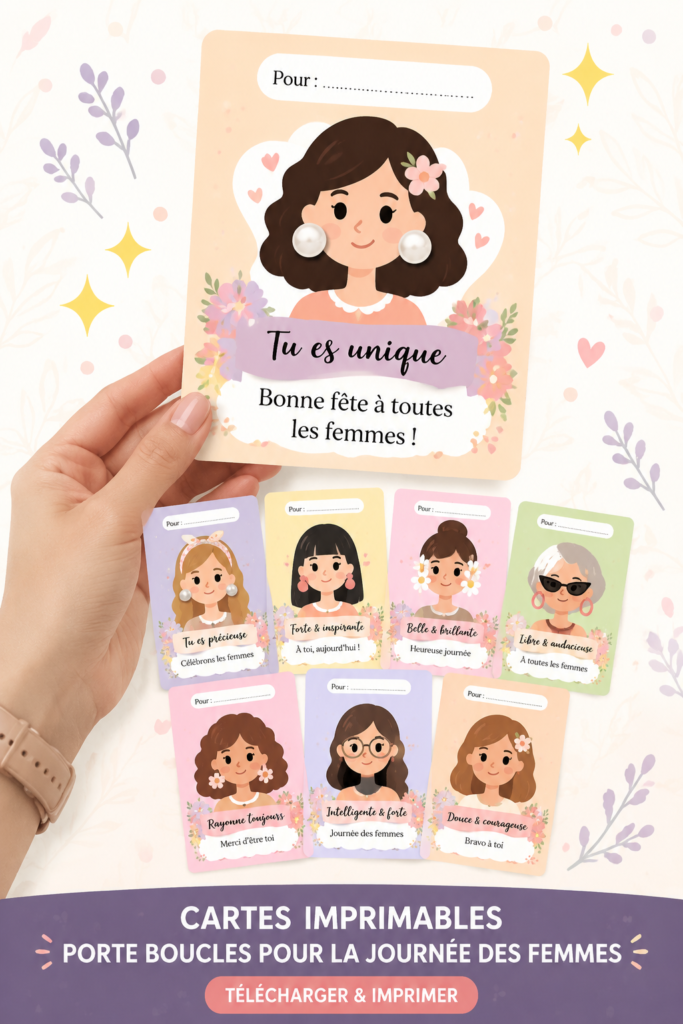 Cartes imprimables colorées pour ranger des boucles d'oreilles