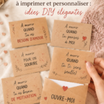 Cartes de Saint-Valentin DIY élégamment imprimées sur un bureau.