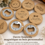 Ouvre-bouteille en bois personnalisé avec gravure unique