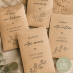 Pochettes de graines personnalisées pour un mariage