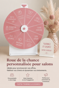 Roulette personnalisée au design coloré pour des promotions en salon