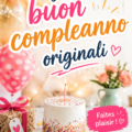 Un bouquet de fleurs avec une carte d'anniversaire portant des vœux originaux