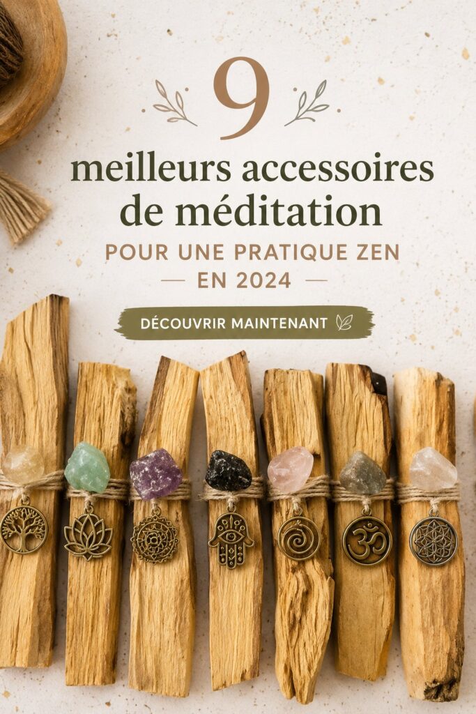 Femme méditant avec des accessoires apaisants dans un espace zen.