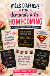 Affiche créative pour une demande à homecoming avec un design coloré et personnalisé