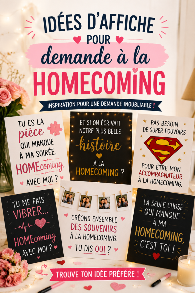 Affiche créative pour une demande à homecoming avec un design coloré et personnalisé