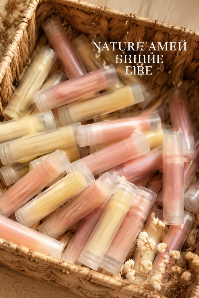 Baume à lèvres naturel fait maison avec des ingrédients naturels
