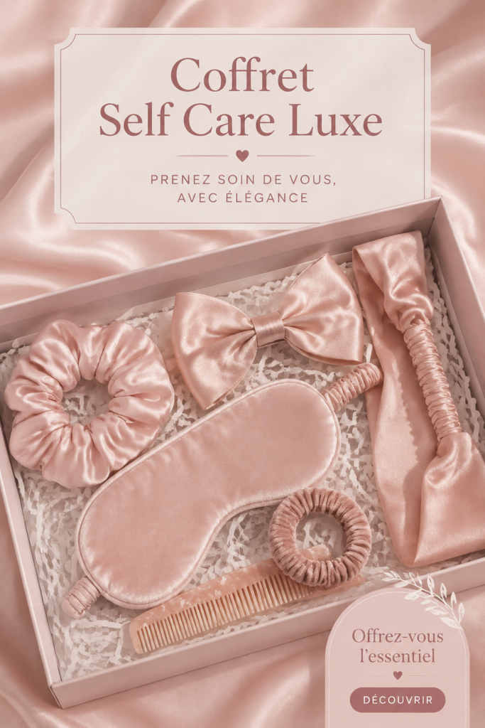 Une box de bien-être de luxe avec des produits de soin raffinés et élégants.